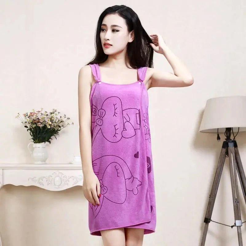 quick-dry microfiber towel | adjustable elastic suspenders | womens bath towel with straps | energy saving