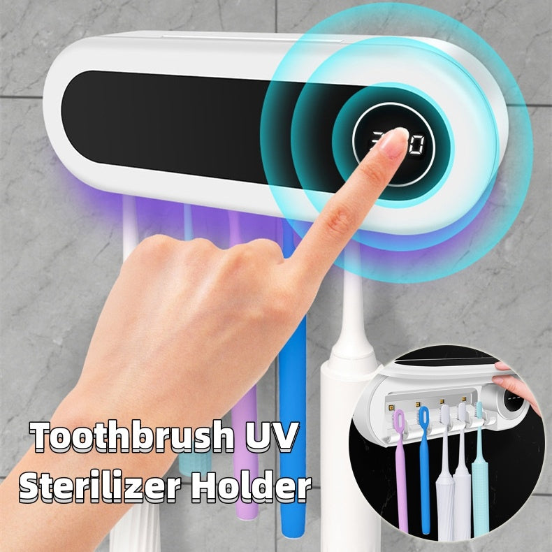 Wall Mounted Toothbrush Holder Smart Toothbrush UV Sterilizer Holder Toothpaste Dispenser Squeezer For Bathroom Accessories 
