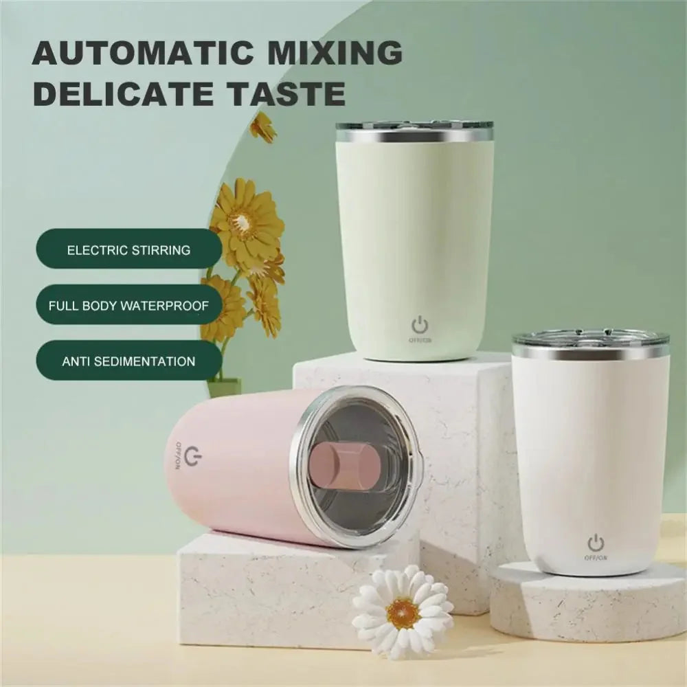 automatic stirring mug | stainless steel self stirring cup | 350ml electric mixing mug | energy saving