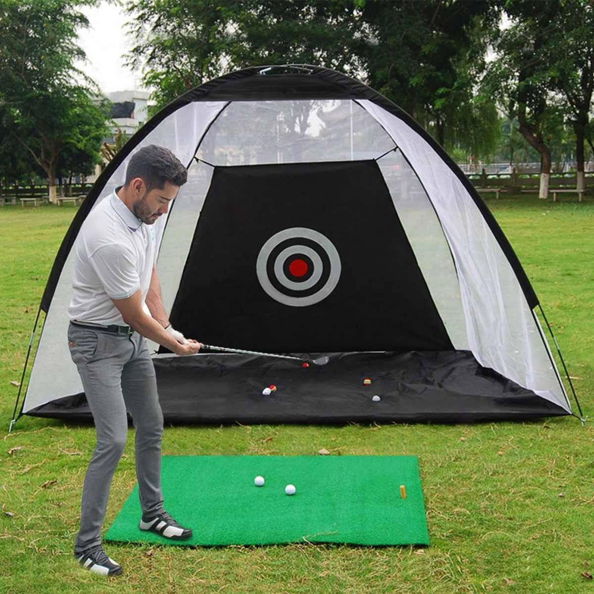 Golf Practice Net Tent Golf Hitting Cage Garden Grassland Practice Tent Golf Training Equipment Mesh Outdoor 