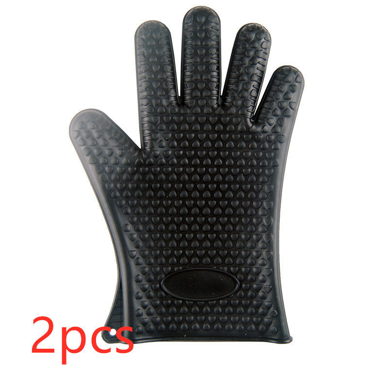 Food Grade Silicone Heat Resistant BBQ Glove Silicone Oven Mitts 