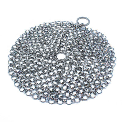 Silver Stainless Steel Cast Iron Cleaner Chainmail Scrubber Home Cookware Clean For Skillets Grill Pans 