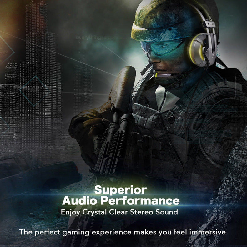 Head-mounted illuminated gaming headset 