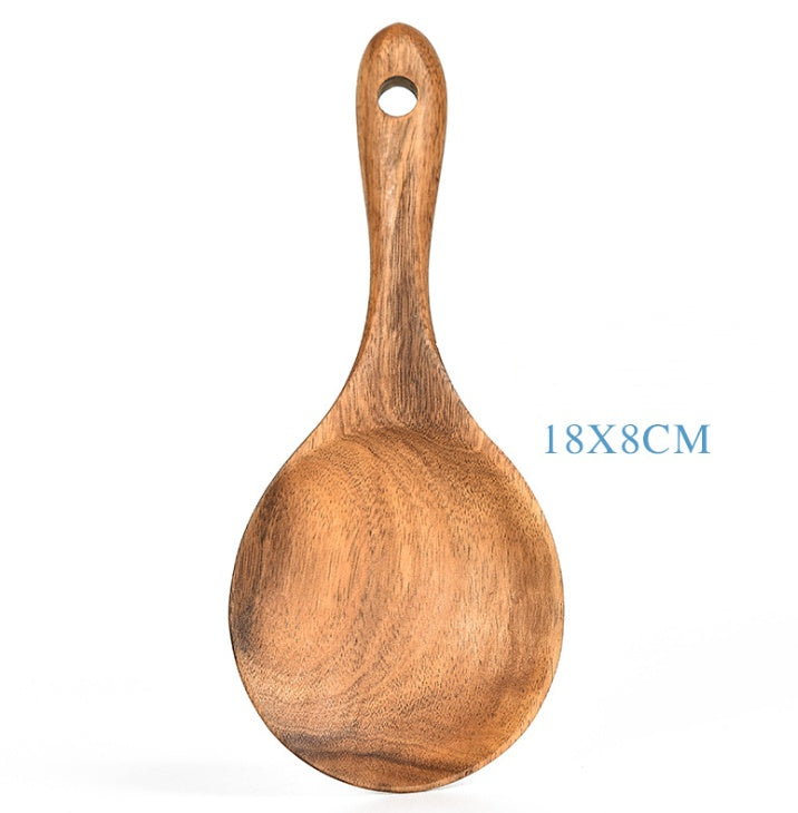 Teak Natural Wood Tableware Spoon Ladle Turner Rice Colander Soup Skimmer Cooking Tool Sets Spoon Scoop Kitchen Tools Gadgets 