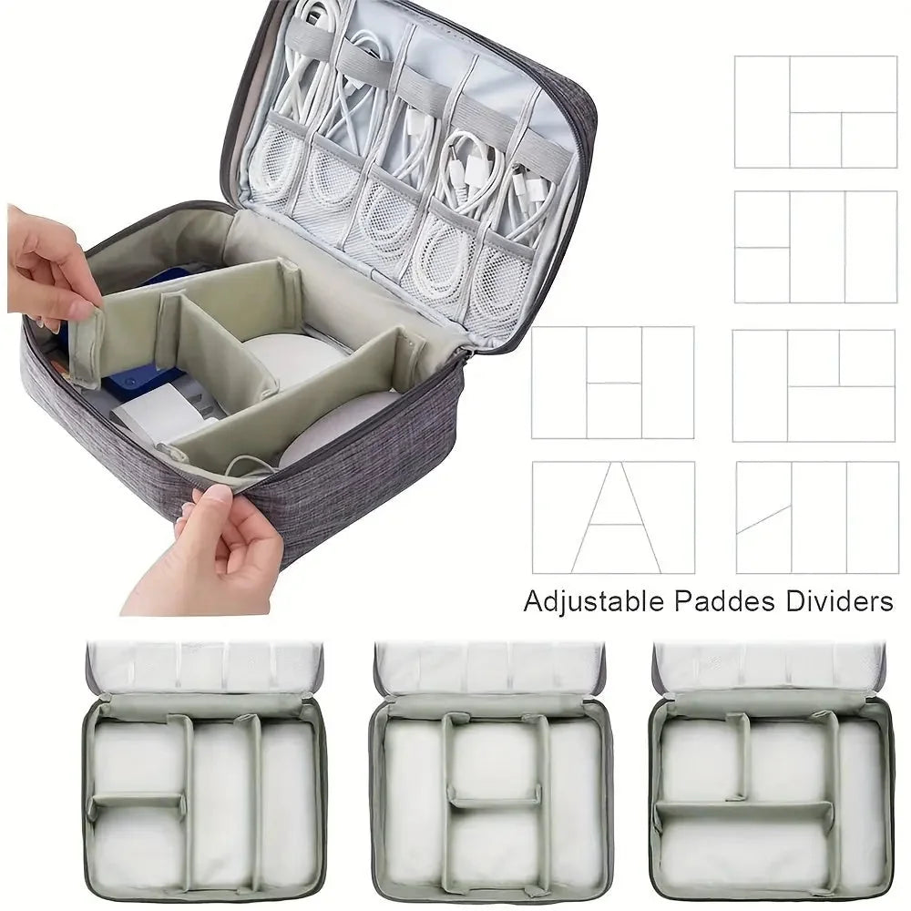 waterproof electronics organizer | portable cable organizer bag | travel electronics case | ultrasonic cleaning