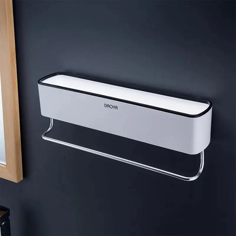 bathroom storage shelves with hooks | toothpaste cup holder wall mounted | shower caddy with suction cups | energy saving