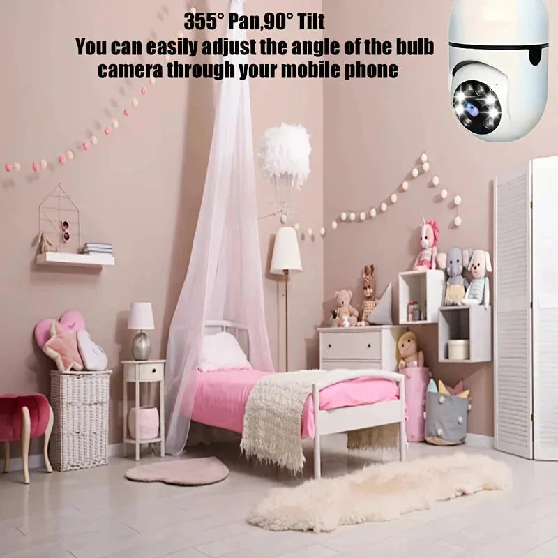 e27 bulb camera | automatic tracking camera | full color night vision | energy saving