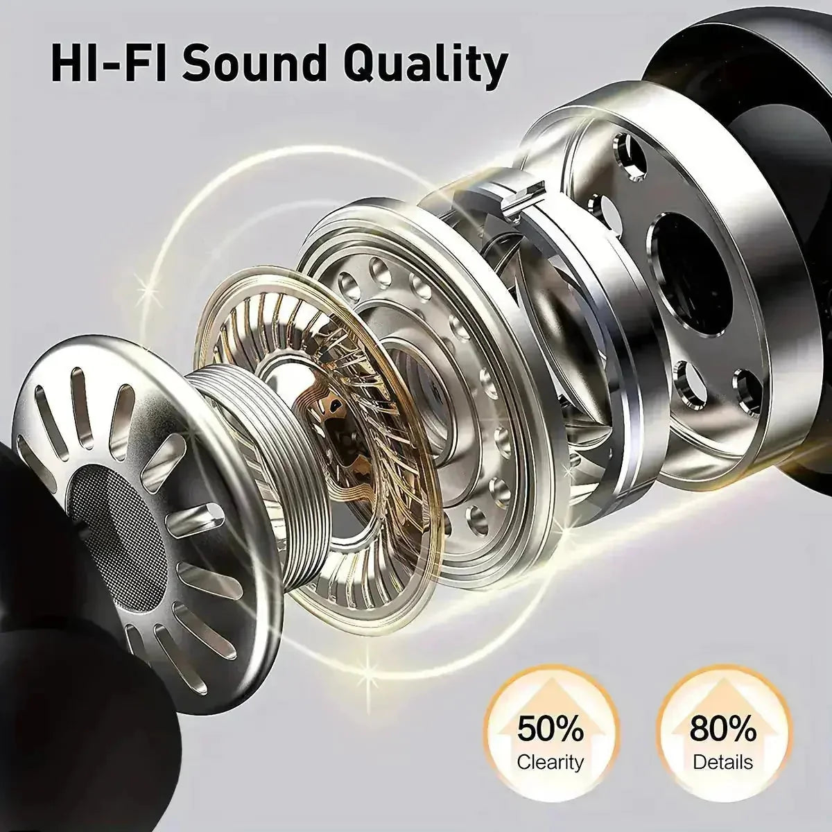 enc noise cancelling earbuds | led display charging case | semi-open-back headphones | ultrasonic cleaning