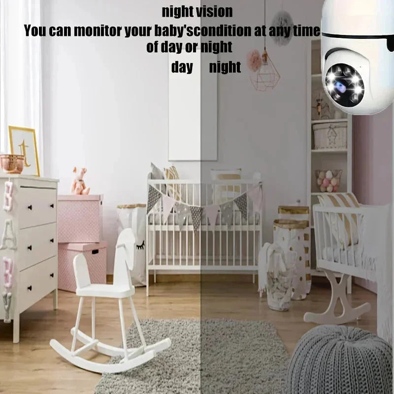 e27 bulb camera | automatic tracking camera | full color night vision | energy saving