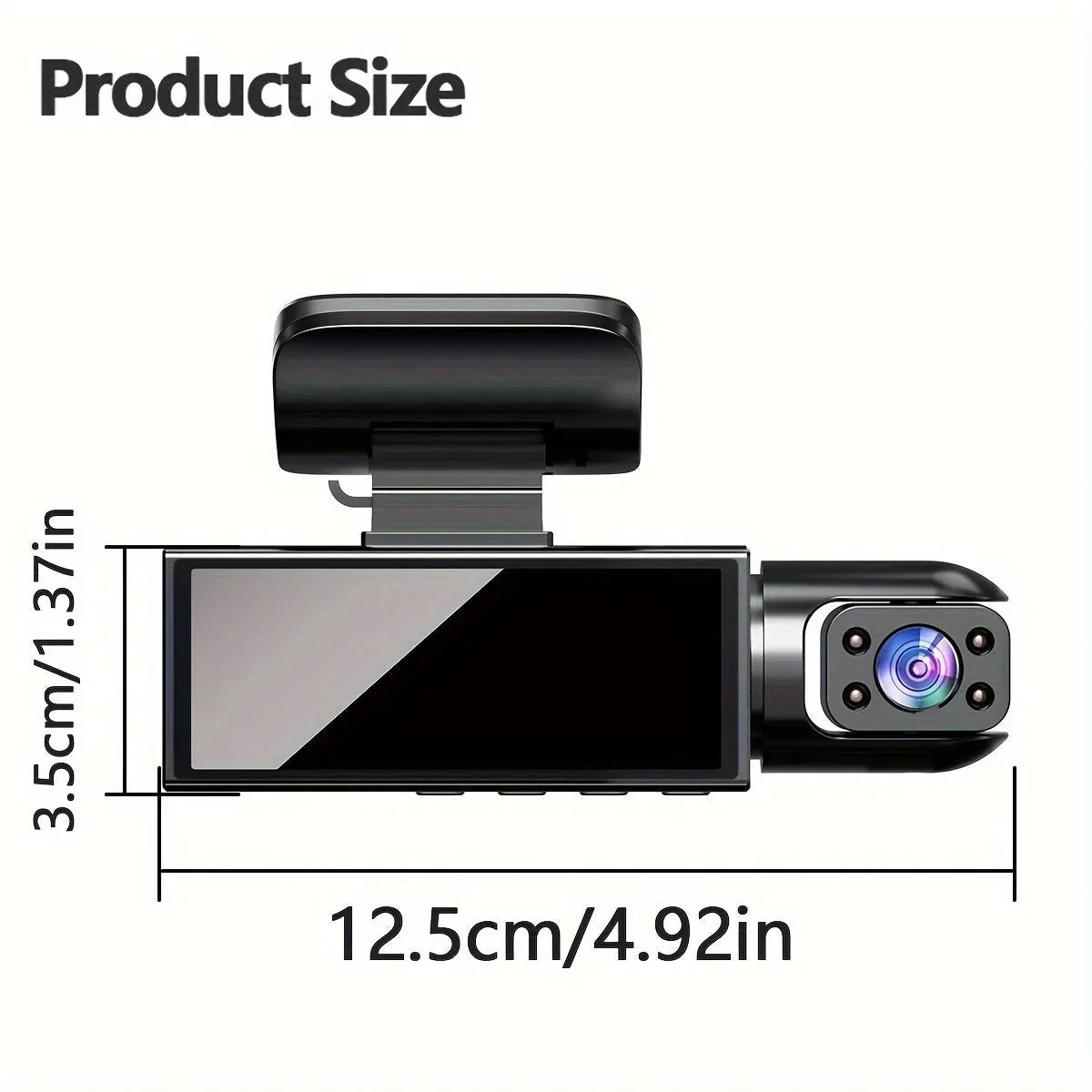dual lens dash cam | front and cabin recording | g-sensor loop recording | ultrasonic cleaning