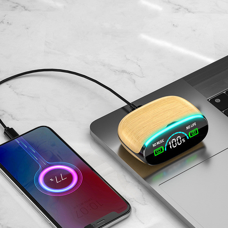 Wood Grain Wireless Sports In-ear Noise-canceling Low-latency Bluetooth Headphones 