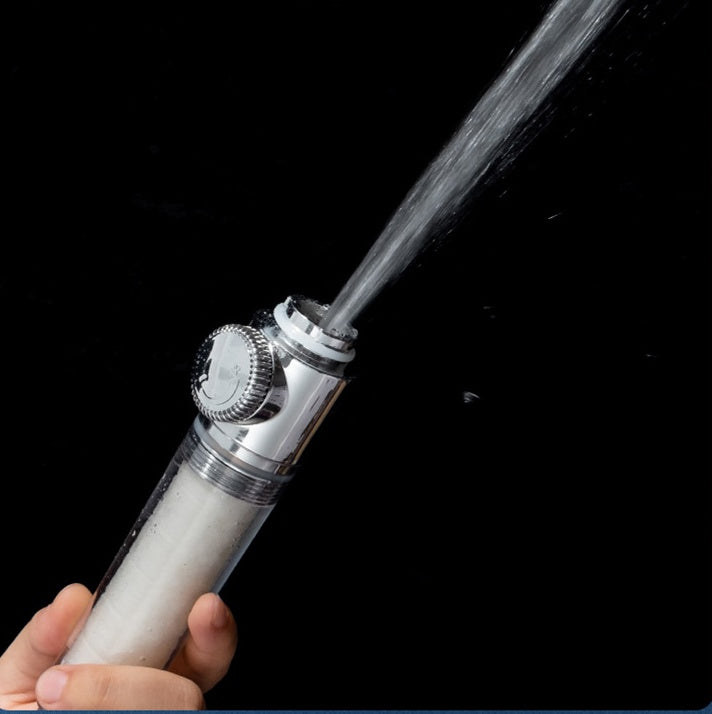 Pressurized Nozzle Turbo Shower Head One-Key Stop Water Saving High Pressure Shower Head Magic Water Line Bathroom Accessor 