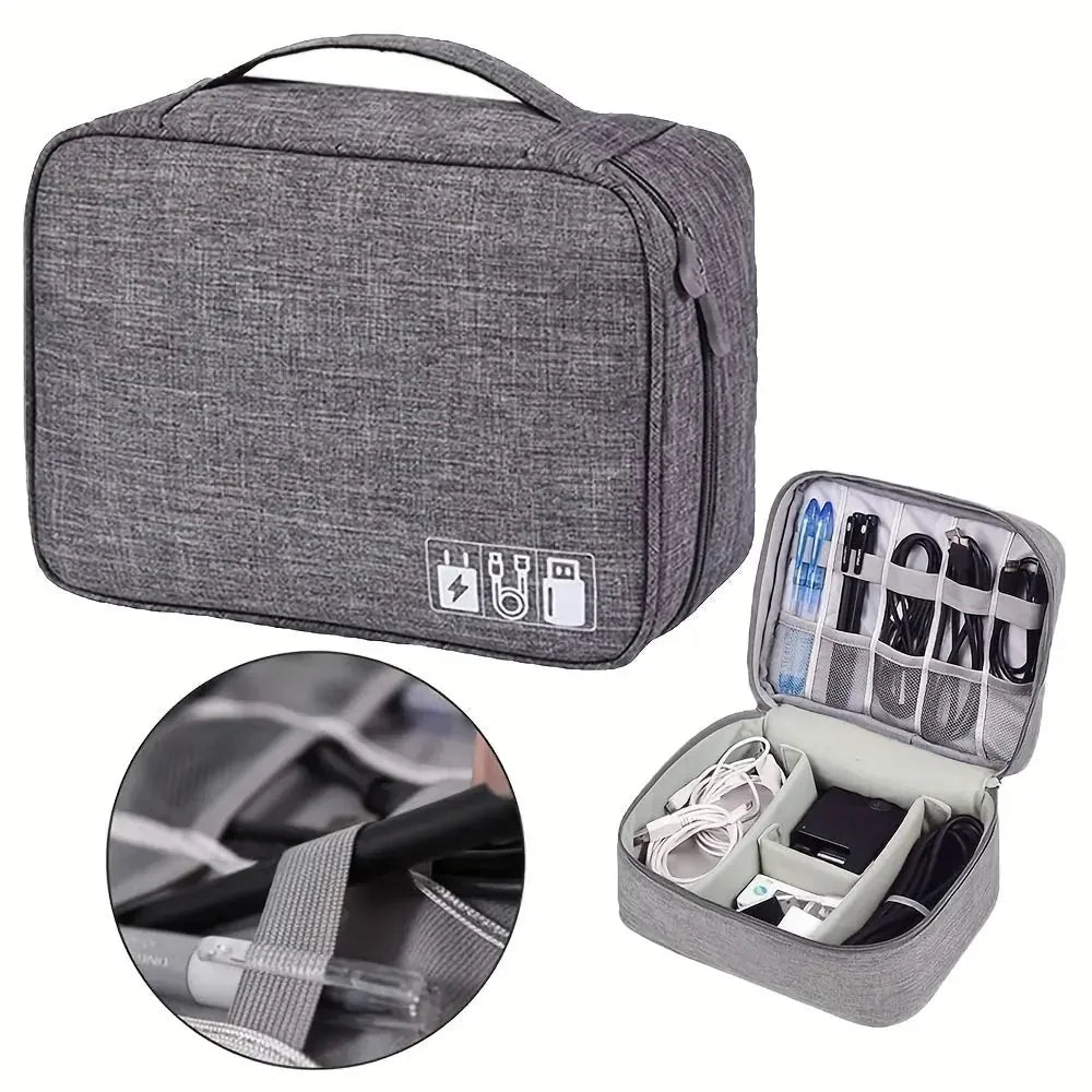 waterproof electronics organizer | portable cable organizer bag | travel electronics case | ultrasonic cleaning