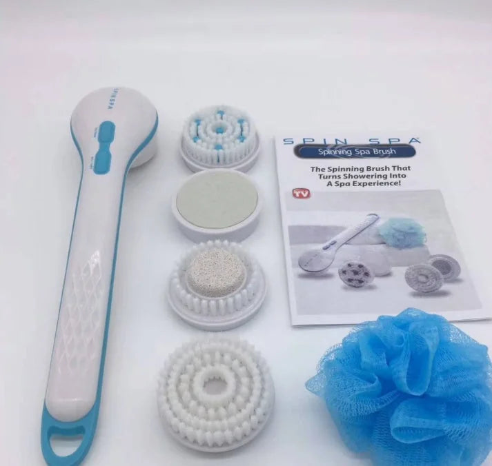waterproof electric body scrubber | long handle back scrubber | shower exfoliation tool | ultrasonic cleaning