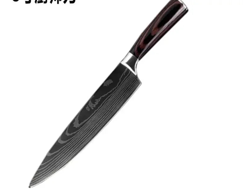 stainless-steel kitchen knife set | professional chef knife set | 8-piece cooking knife block | ultrasonic cleaning