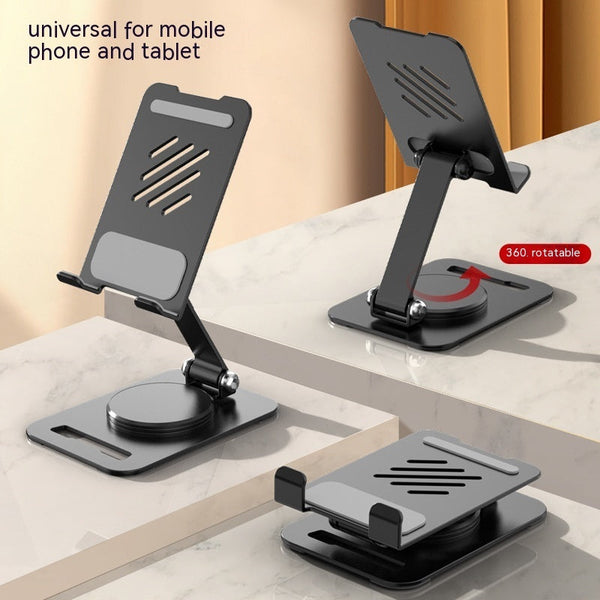 360 Degrees Rotate Metal Desk Mobile Phone Holder Stand For Phone Pad Adjustable Desktop Tablet Holderl Table Cell Phone Stand 