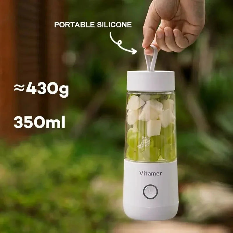 usb rechargeable portable blender | 350ml smoothie blender bottle | personal size juicer mixer | energy saving