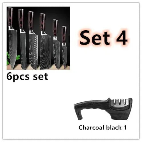 stainless-steel kitchen knife set | professional chef knife set | 8-piece cooking knife block | ultrasonic cleaning