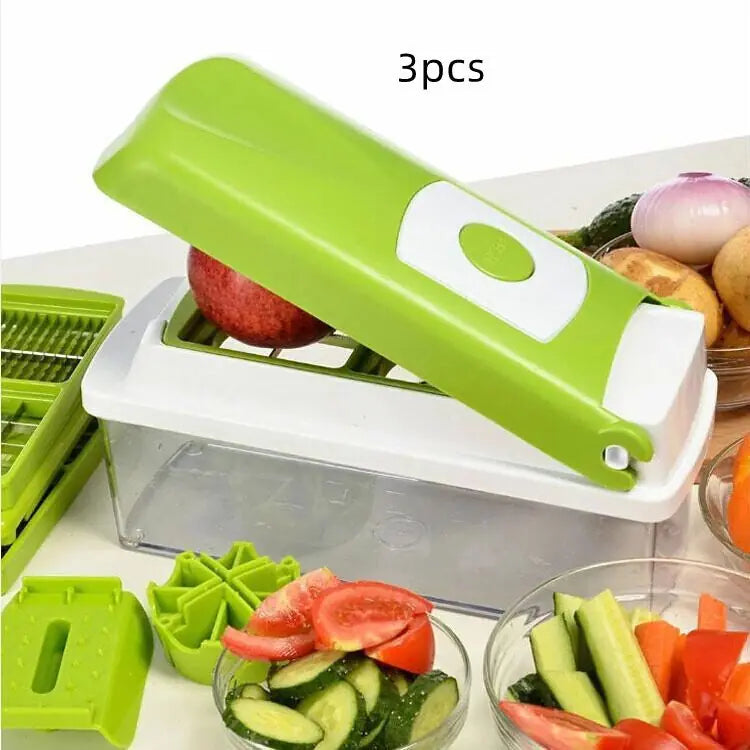 12pcs Multifunctional Vegetable Chopper Handle Food Grate Food Chopper Vegetable Slicer Dicer Cut Kitchen Gadgets 