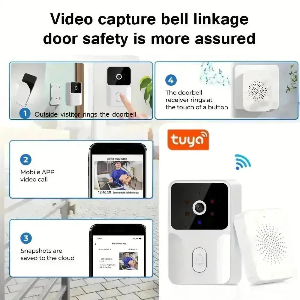 wireless video doorbell | hd video doorbell | night vision security camera | energy saving