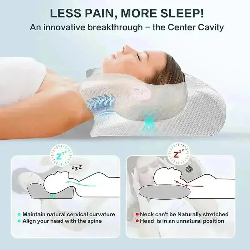 memory foam pillow | orthopedic neck support | cervical pillow for pain relief | ultrasonic cleaning