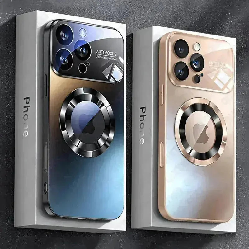 magnetic wireless charging case | shockproof silicone phone cover | hollow logo back cover | ultrasonic cleaning