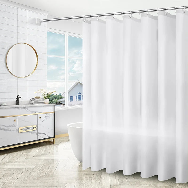 waterproof polyester fabric | 71x71 inch dimensions | mildew-resistant shower curtain | ultrasonic cleaning