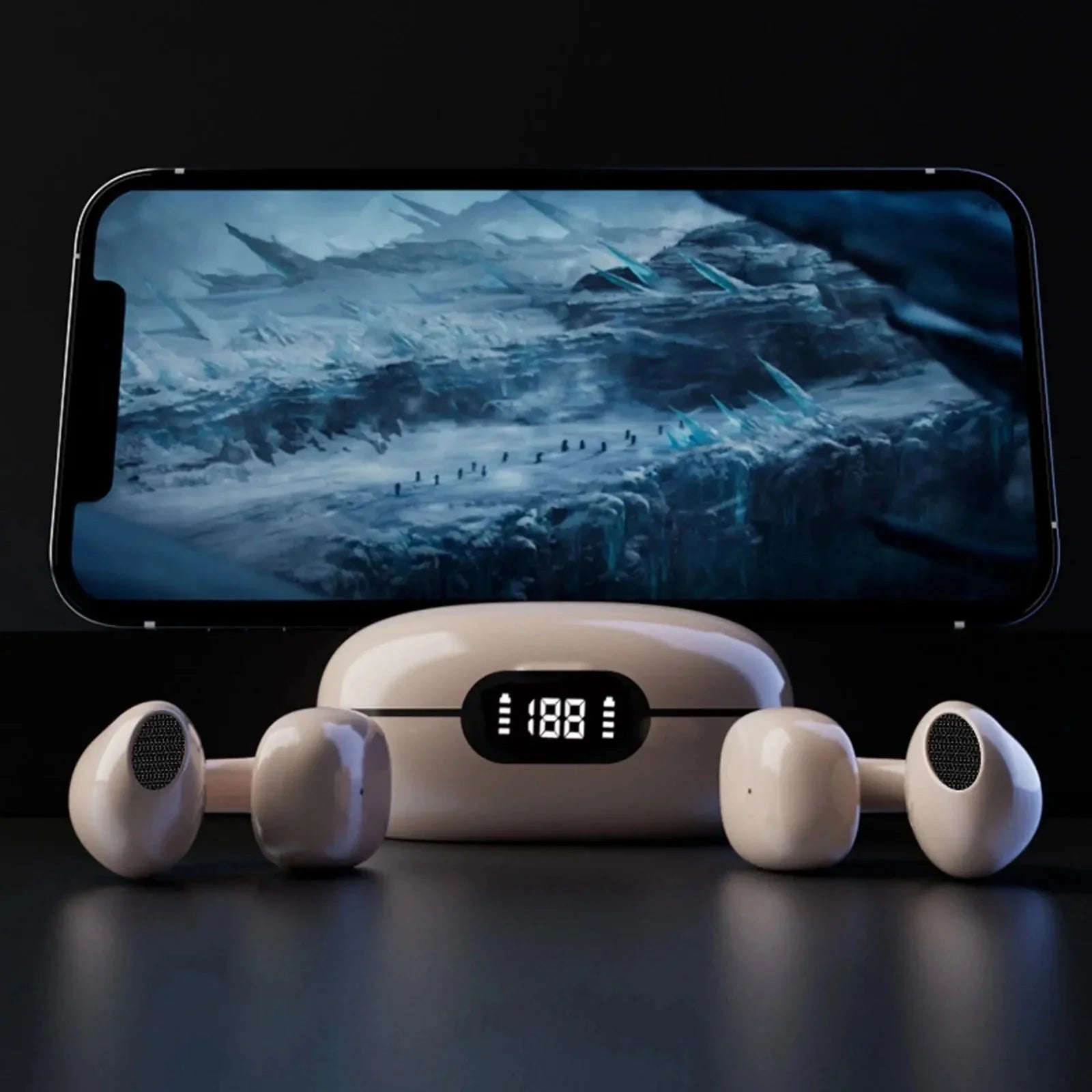 ipx5 waterproof rating | lightweight titanium frame | 8-hour battery life | ultrasonic cleaning