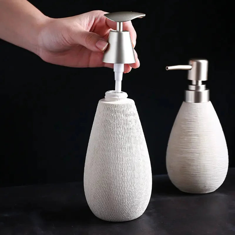 ceramic soap dispenser | wall-mounted shower gel bottle | bathroom lotion dispenser | energy saving