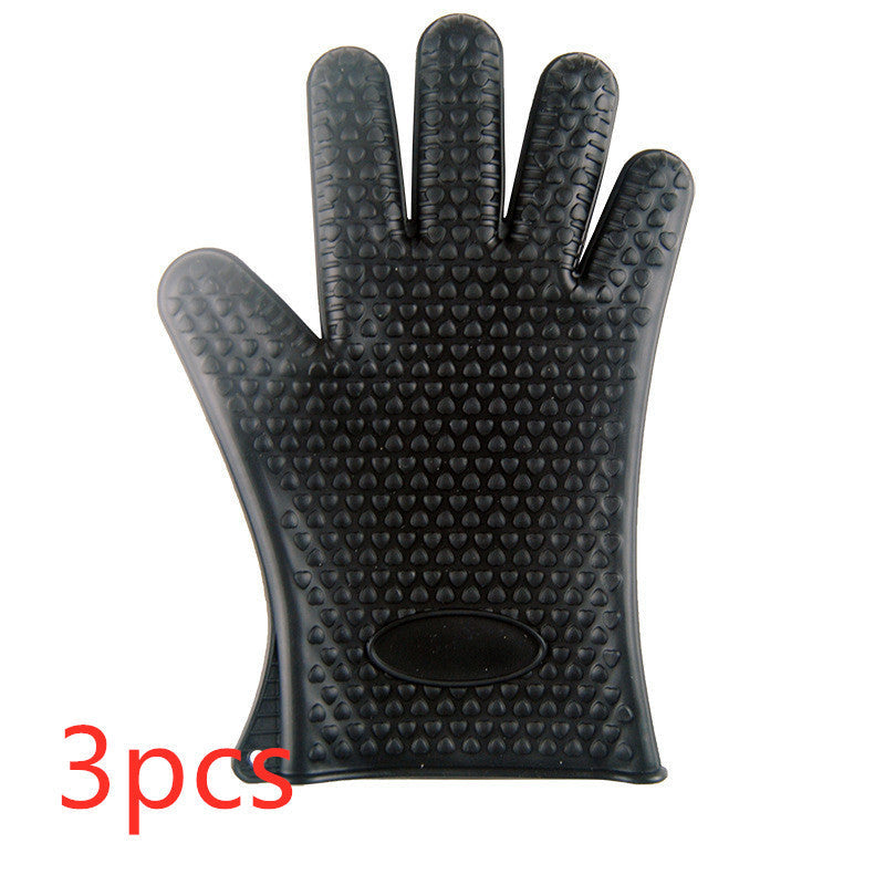 Food Grade Silicone Heat Resistant BBQ Glove Silicone Oven Mitts 