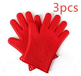 Food Grade Silicone Heat Resistant BBQ Glove Silicone Oven Mitts 
