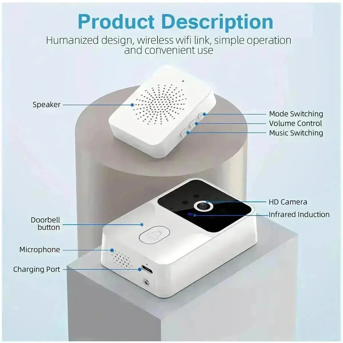 wireless video doorbell | hd video doorbell | night vision security camera | energy saving