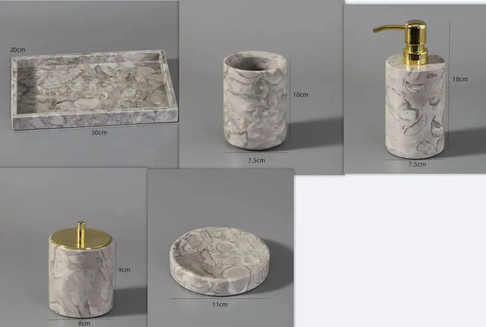 marble bathroom set | hotel-style toilet set | waterproof marble construction | energy saving