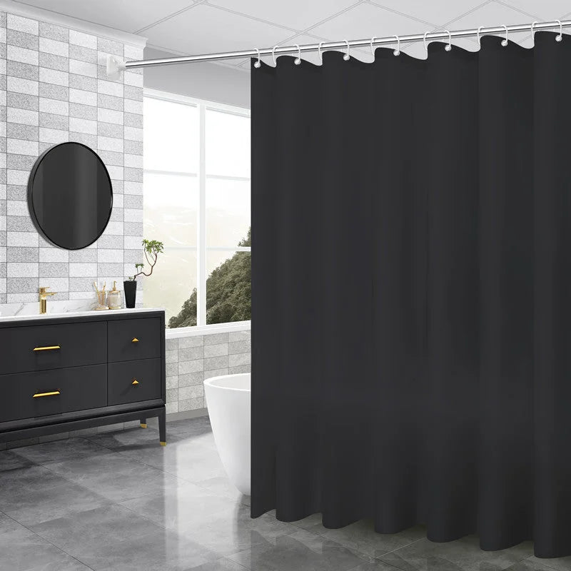 waterproof polyester fabric | 71x71 inch dimensions | mildew-resistant shower curtain | ultrasonic cleaning