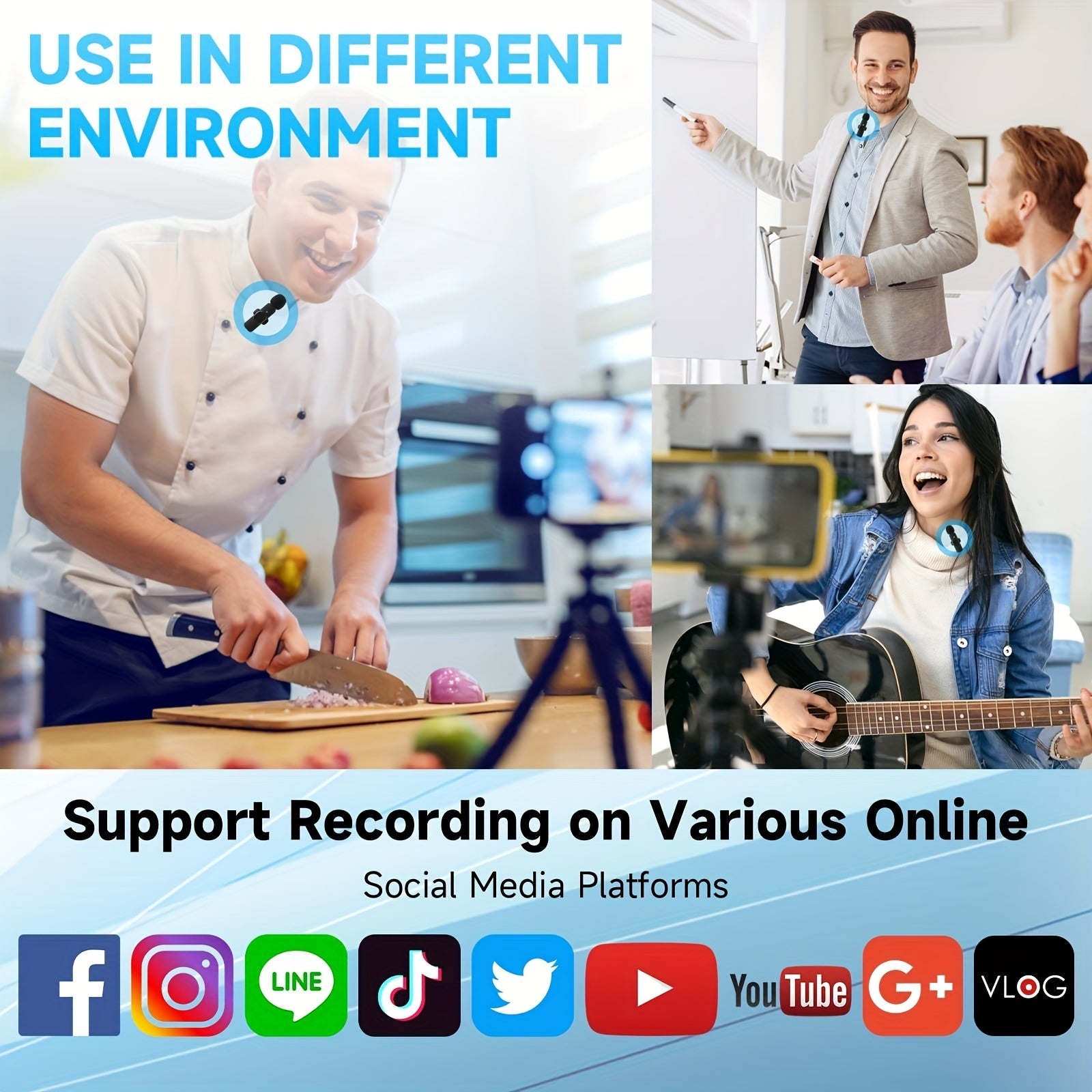 Wireless Lavalier Lapel Microphone For IPhone IPad Professional Wireless Clip Mic - Cordless Omnidirectional Condenser Recording Mic For Interview Video Podcast Vlog YouTube 