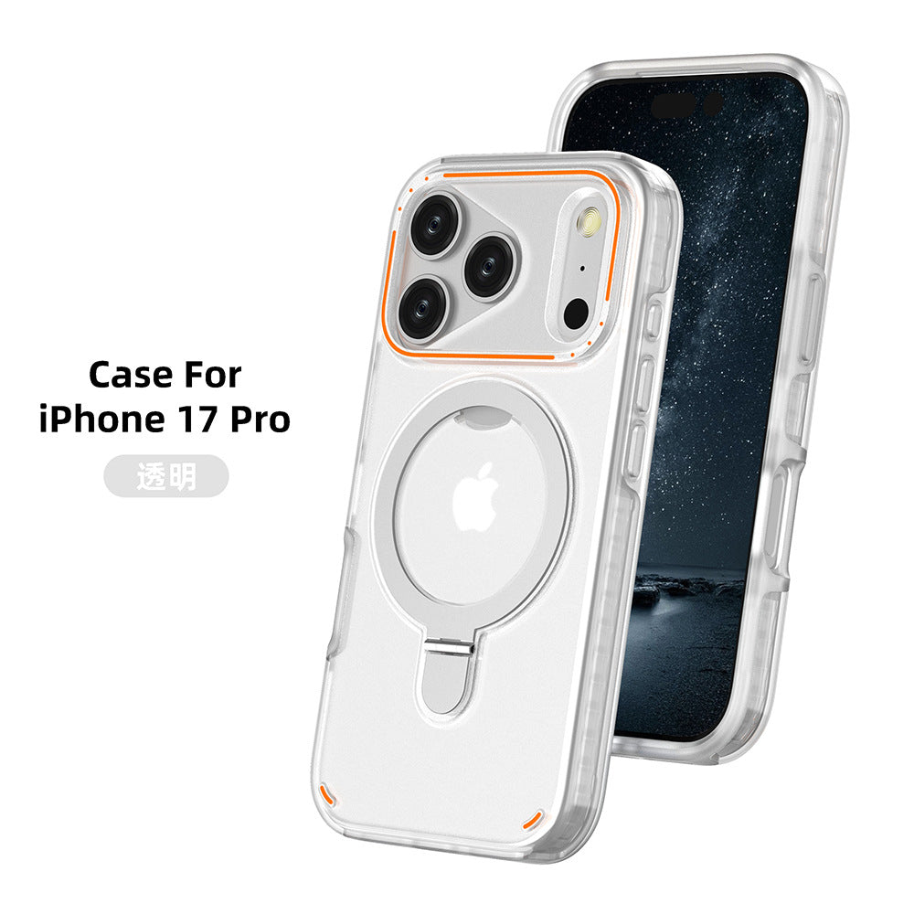 360 Rotation Stand Holder Magnetic Matte Phone Case For I-Phone 17 Pro 17 Max Plus Shockproof Protection Cover Shell 