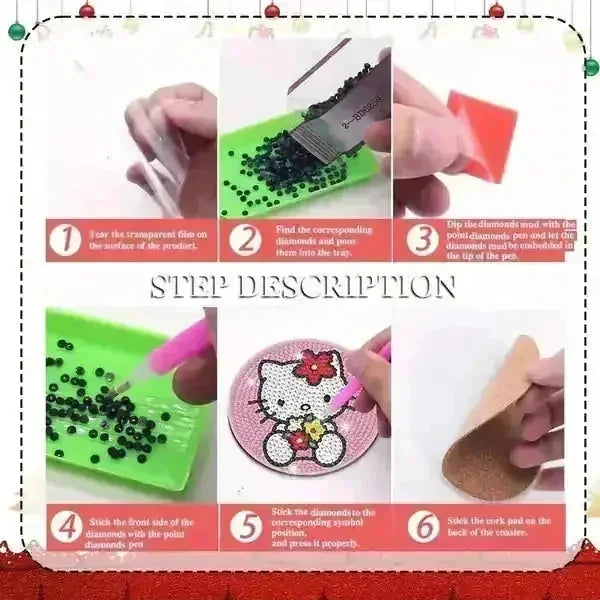 heat resistant coasters | diy diamond painting kit | non-slip drink coasters | energy saving
