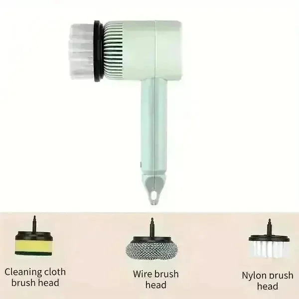 cordless electric spin scrubber | stainless steel brush head | long battery life spin scrubber | energy saving