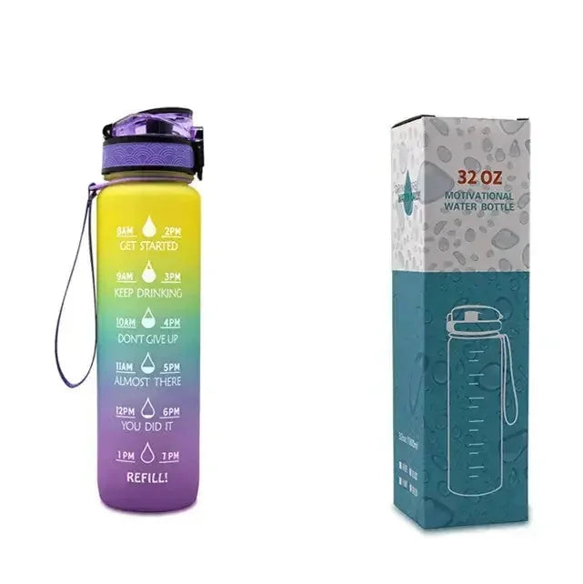 1000ml capacity motivational bottle | leakproof sports water bottle | gym and fitness hydration bottle | energy saving