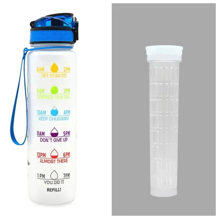 1000ml capacity motivational bottle | leakproof sports water bottle | gym and fitness hydration bottle | ultrasonic cleaning
