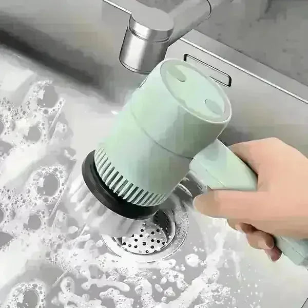 cordless electric spin scrubber | stainless steel brush head | long battery life spin scrubber | energy saving