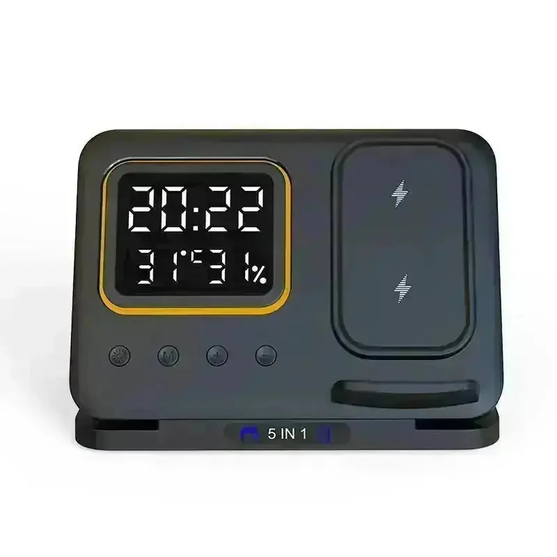 w fast charging | digital alarm clock stand | led display dock station | energy saving