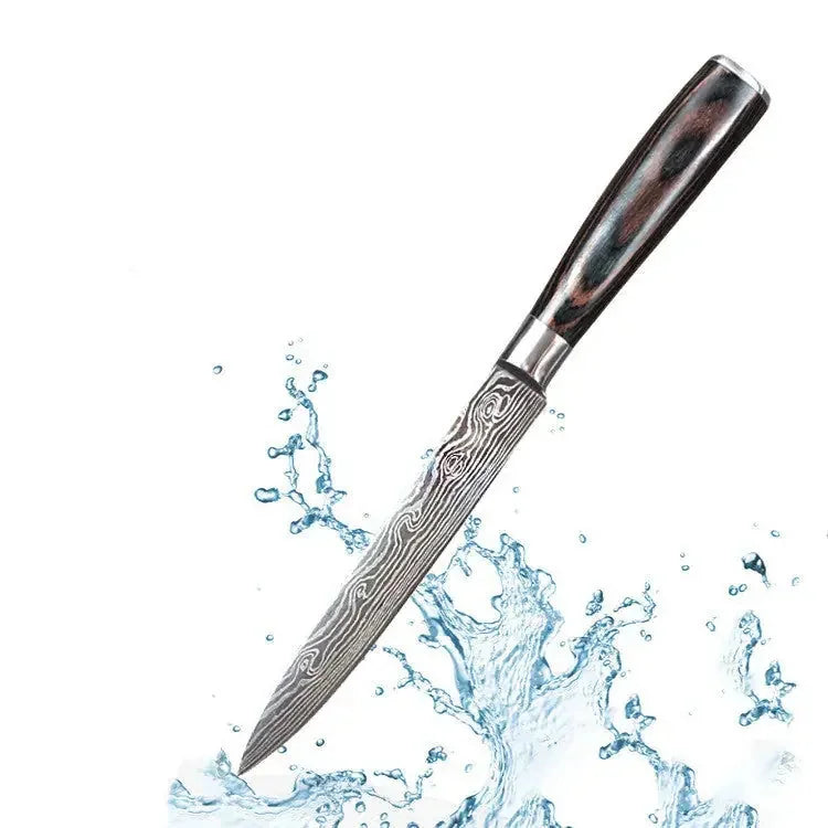 stainless-steel kitchen knife set | professional chef knife set | 8-piece cooking knife block | energy saving