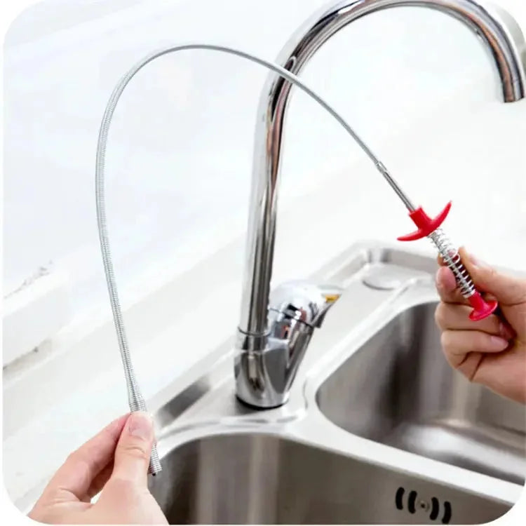 stainless-steel spring pipe | 60cm flexible drain snake | hair clog remover tool | energy saving