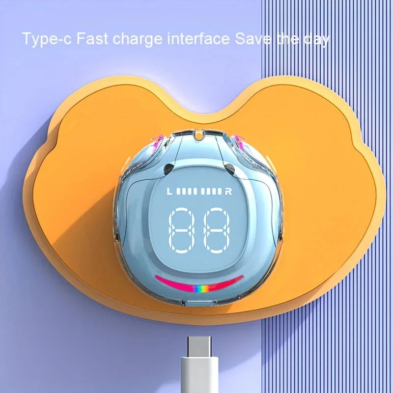 ambient lighting earbuds for sports | touch control wireless headset | bass boost earbuds for gaming | ultrasonic cleaning