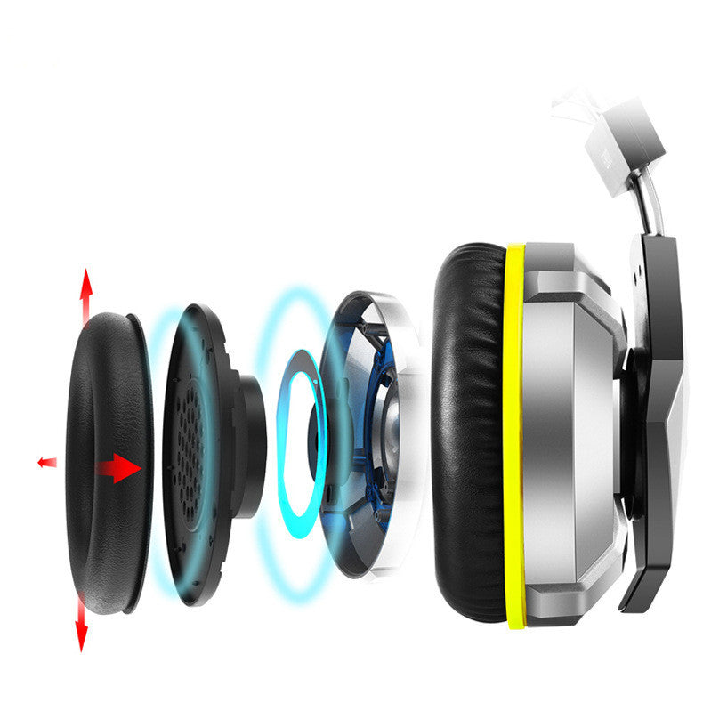 Head-mounted illuminated gaming headset 