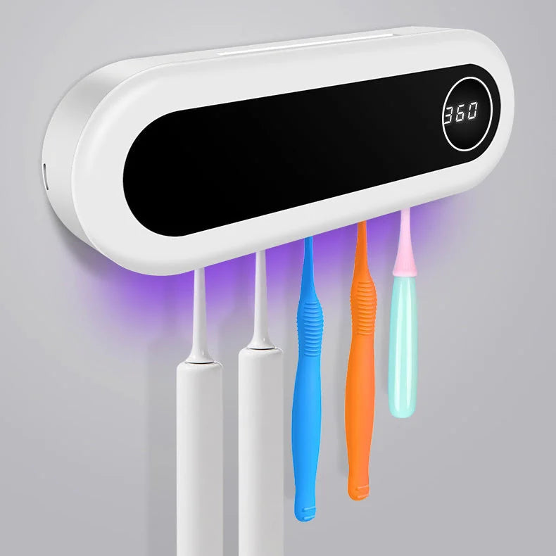 wall mounted toothbrush holder | uv sterilizer toothbrush holder | automatic toothpaste dispenser | ultrasonic cleaning