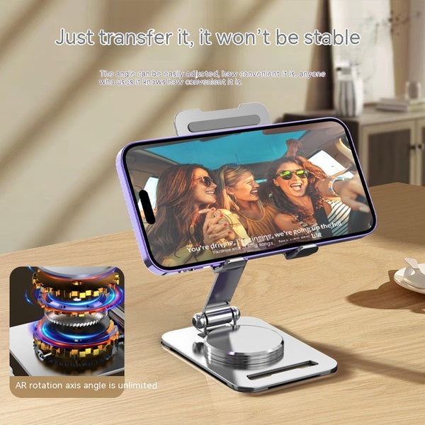 360 Degrees Rotate Metal Desk Mobile Phone Holder Stand For Phone Pad Adjustable Desktop Tablet Holderl Table Cell Phone Stand 