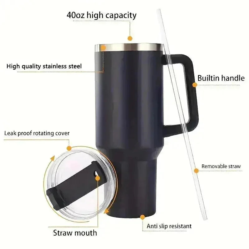 vacuum insulated tumbler | 40oz stainless steel tumbler | double wall insulated cup | energy saving