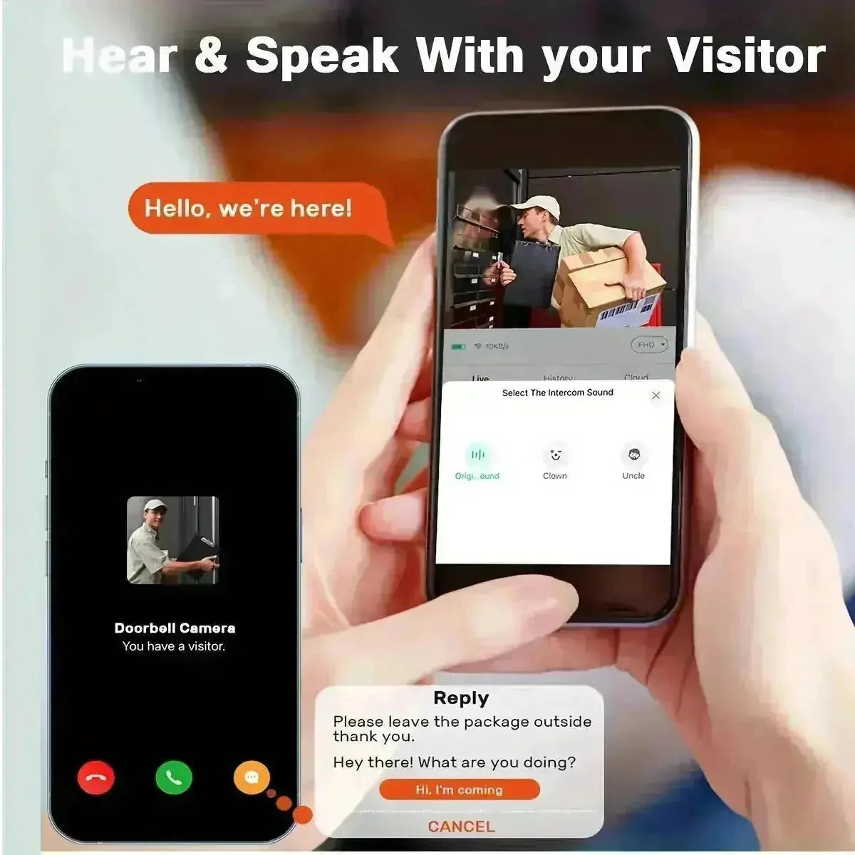 wireless video doorbell | hd video doorbell | night vision security camera | energy saving